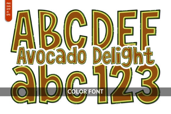Avocado Delight: A Playful Color Fonts Choice