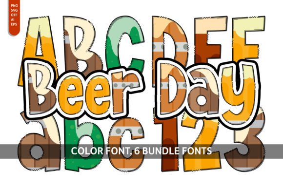 Beer Day Bundle Fonts: Playful Color Fonts for Digital Sellers