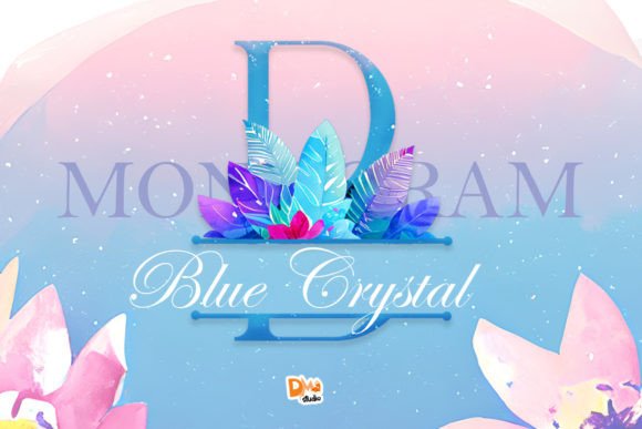 Blue Crystal Monogram: A Premium Color Fonts Choice