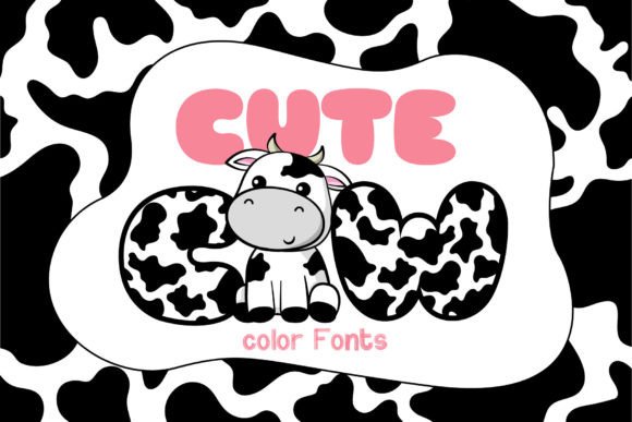Cute Cow Color Fonts for Handmade Creators