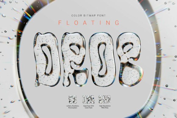 Floating Drop: A Playful Color Fonts Choice