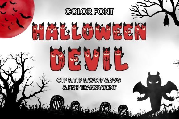 Halloween Devil: A Playful Color Fonts Asset for Seasonal Sellers