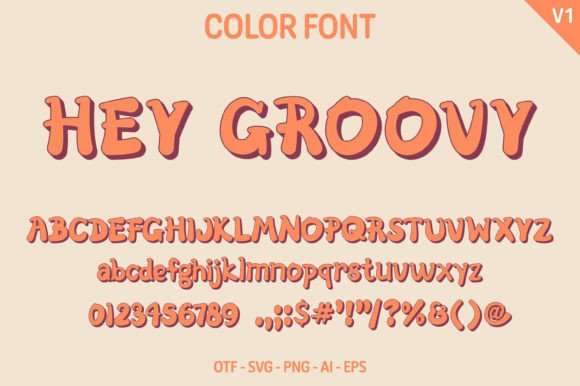 Hey Groovy V1: Retro Color Fonts for Playful Branding