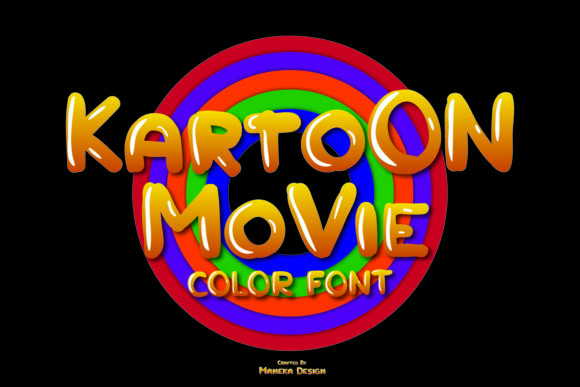Kartoon Movie: A Playful Color Fonts Choice