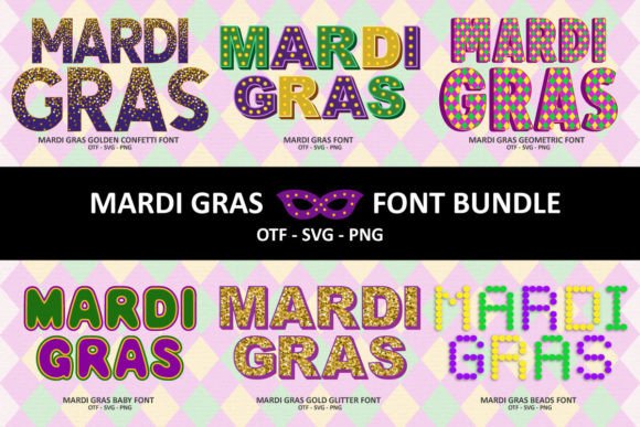 Mardi Gras Bundle: Color Fonts & Festive Fonts for Handmade Creators