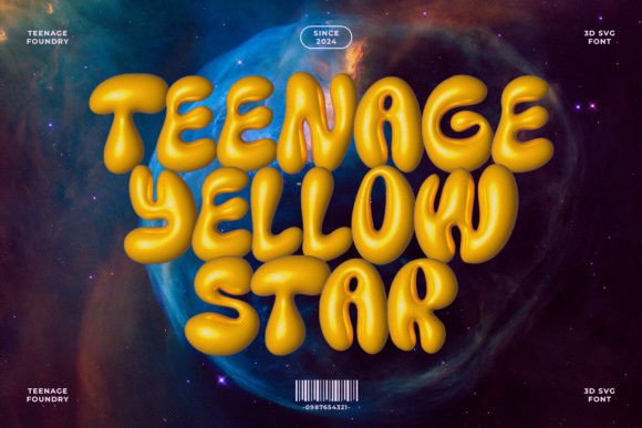 Teenage Yellow Star: A Color Fonts Display Font