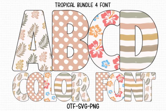 Tropical Color Fonts for Designers