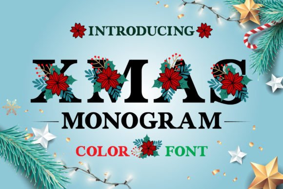 Xmas Monogram: A Festive Color Fonts Asset for Real Publishing